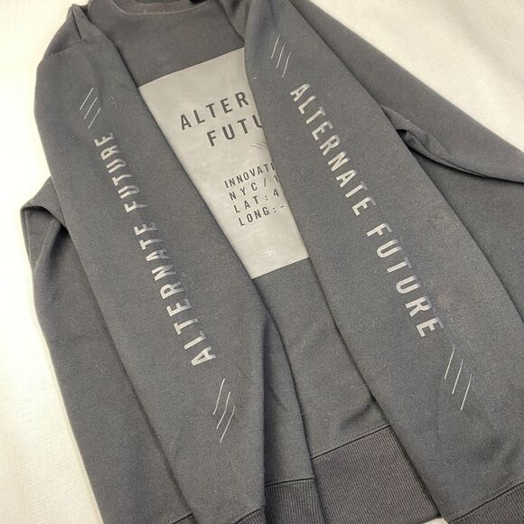 H&M "Alternate Future" Black Crewneck Pullover Sweatshirt! Tech Goth Sz M - Picture 16 of 16